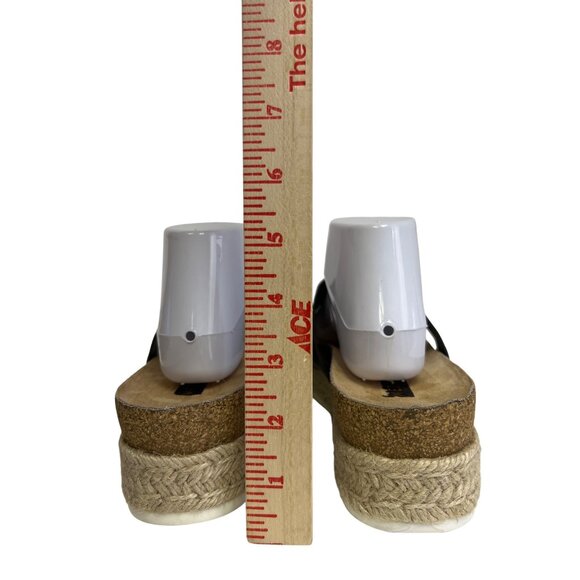 Mezent Women's Sandals Espadrilles Cork Footbed Black Platform Size 10 NEW - Picture 6 of 11